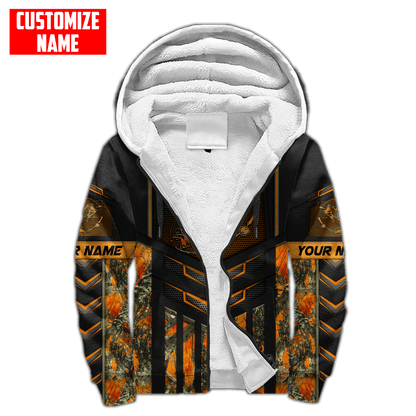 Custom name Fishing Orange Steel Camo 3D printed shirts