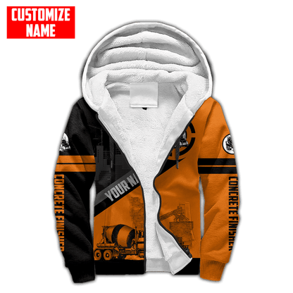 Concrete Finisher Orange Mixer Custom name 3D printed shirts