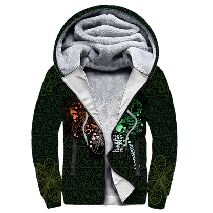 Premium Unisex Hoodie Irish St.Patrick  Drink Beer And Shamrock  ML