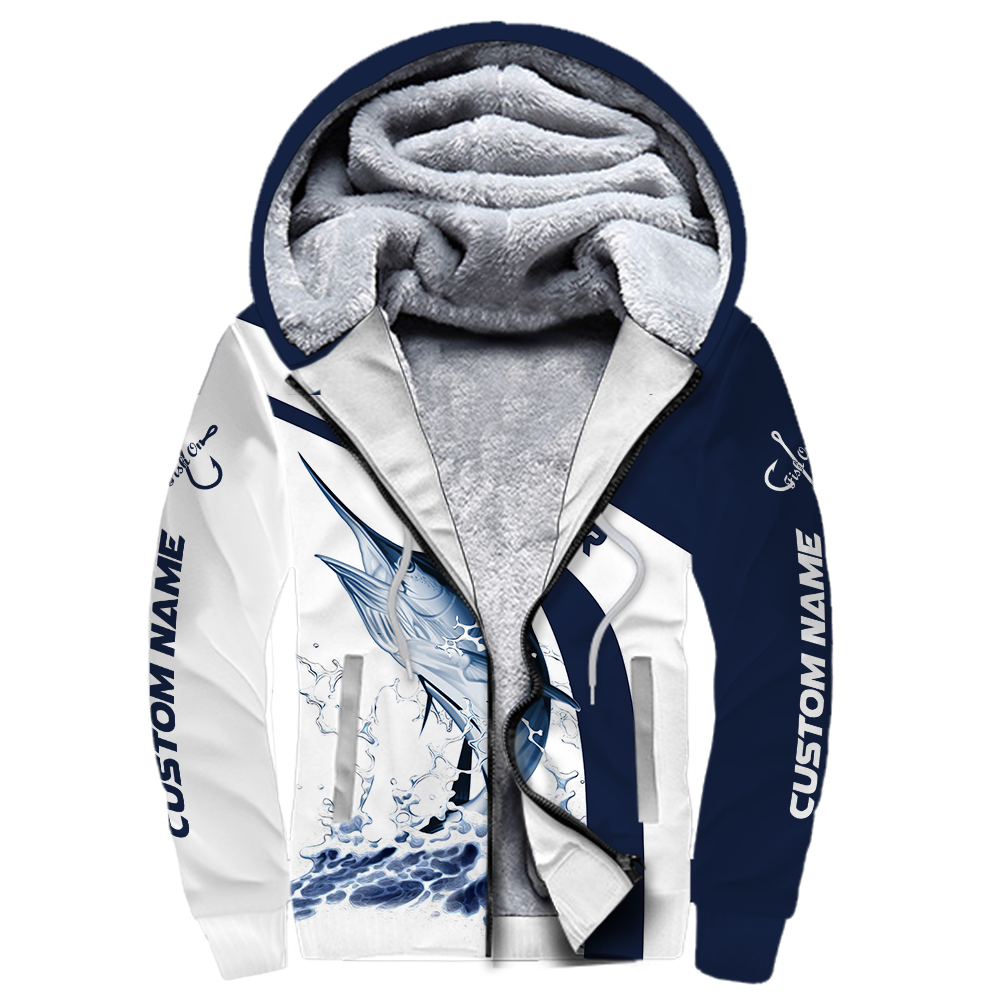 Custom name Marlin fishing design 3d print shirts