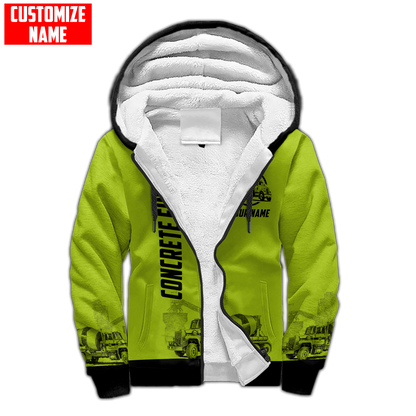 Concrete Finisher Green Safety Custom name 3D printed shirts