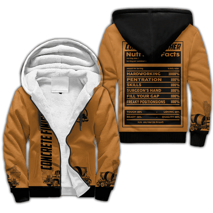 Concrete Finisher Nutrition Facts 3D printed shirts