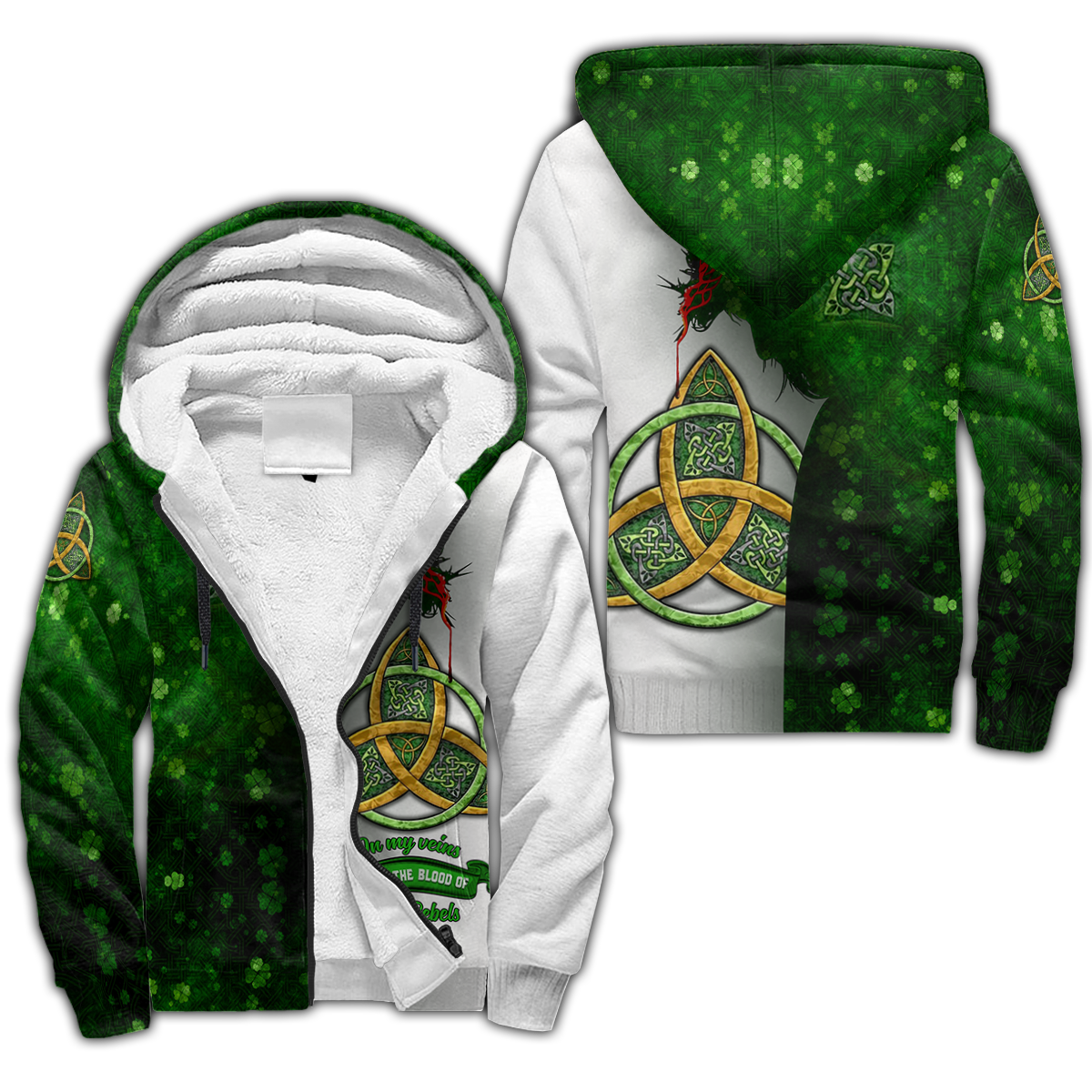 Premium Unisex Hoodie Irish St.Patrick Jesus Irish Rebel In My Vain ML
