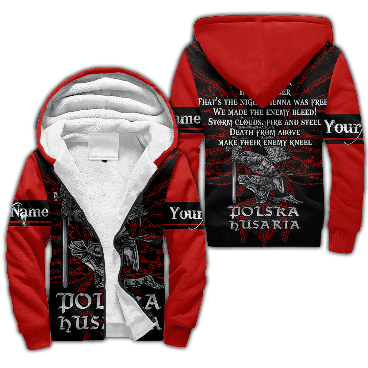Premium Hussars Red Polska Husaria Custom name 3D Printed Shirts