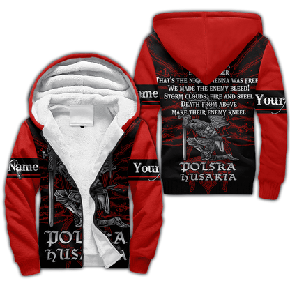 Premium Hussars Red Polska Husaria Custom name 3D Printed Shirts