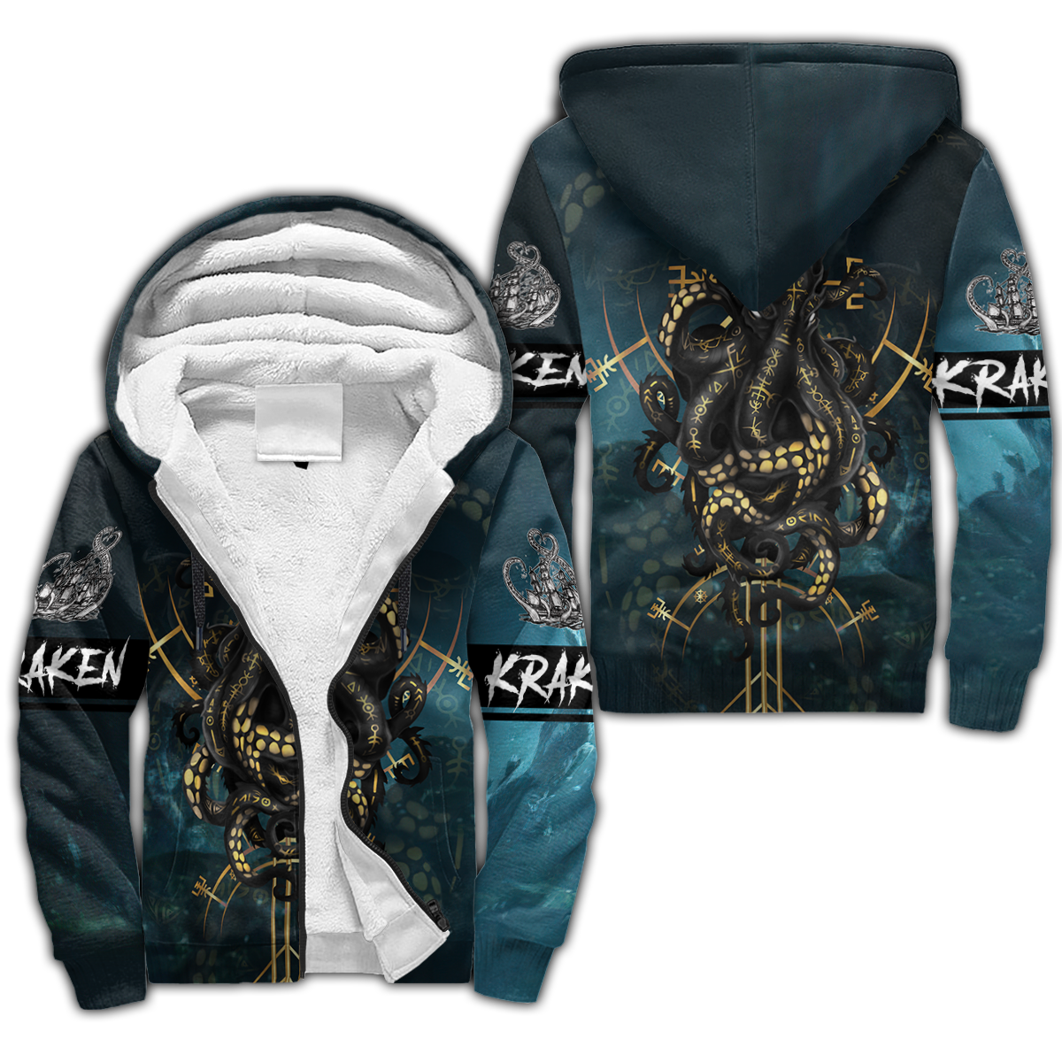 Premium Unisex Hoodie Kraken Octopus King of The Seven Seas II ML