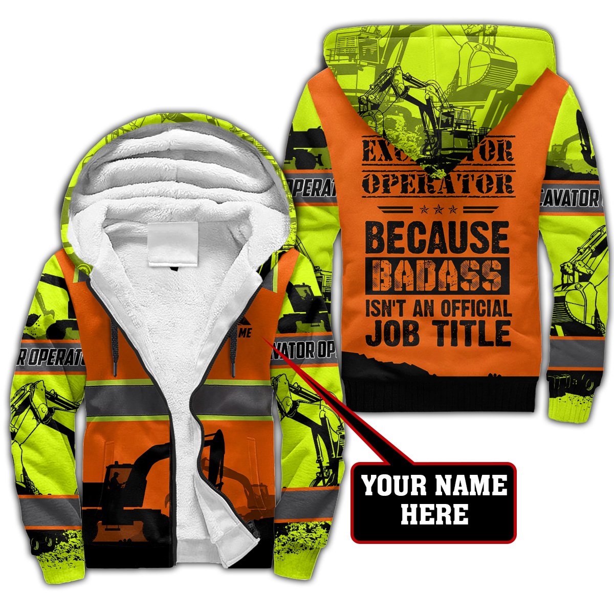 Premium Personalized 3D Printed Badass Excavator Operator Shirts MEI