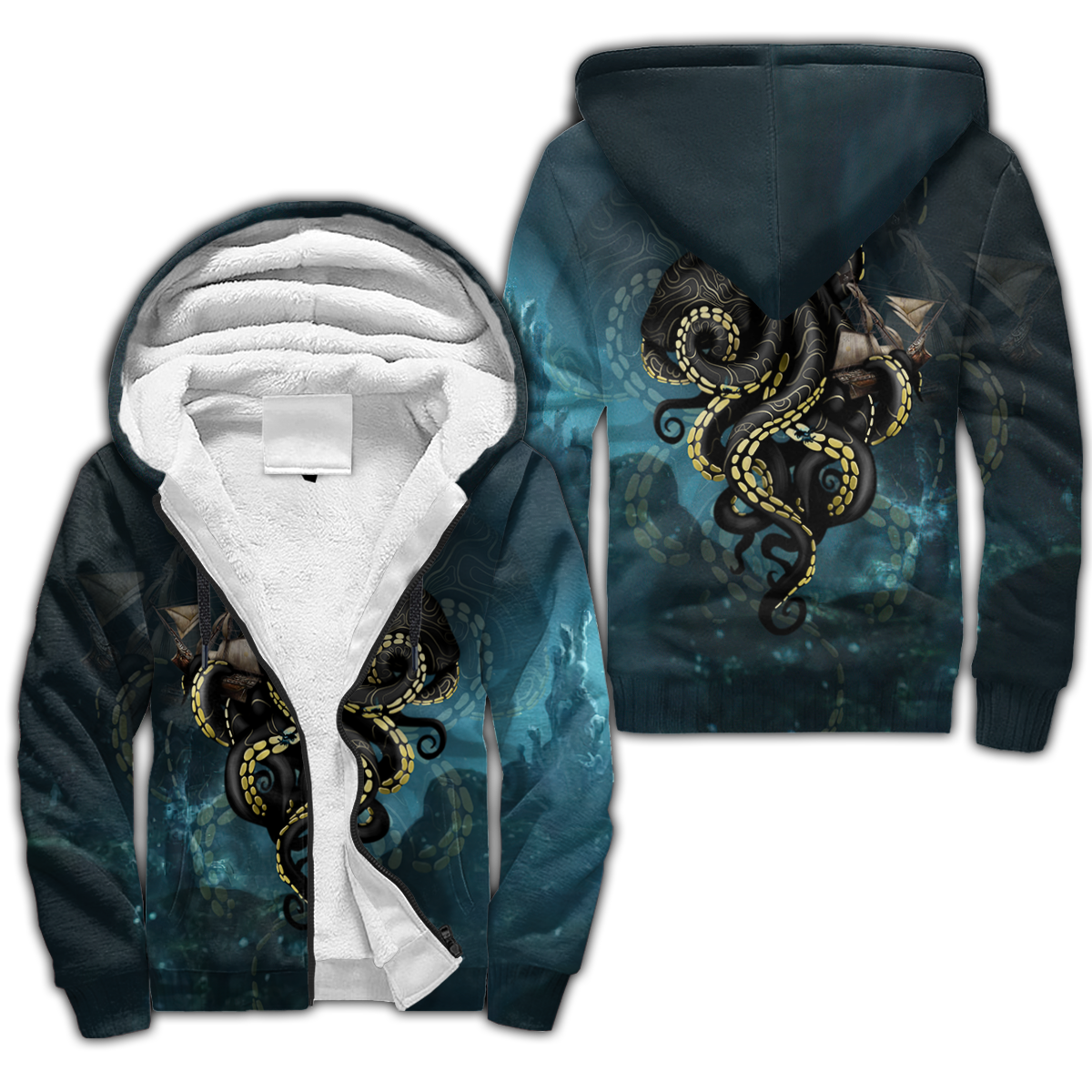 Premium Unisex Hoodie Kraken Octopus King of The Seven Seas IV ML