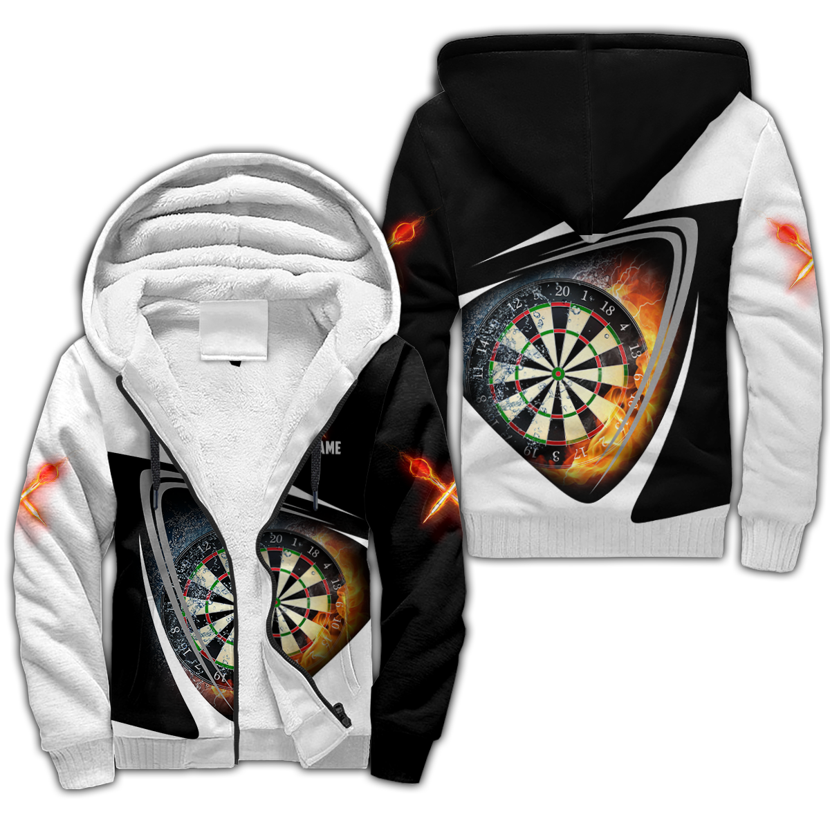 Darts Personalized Name Premium 3D All Over Unisex Hoodie ML