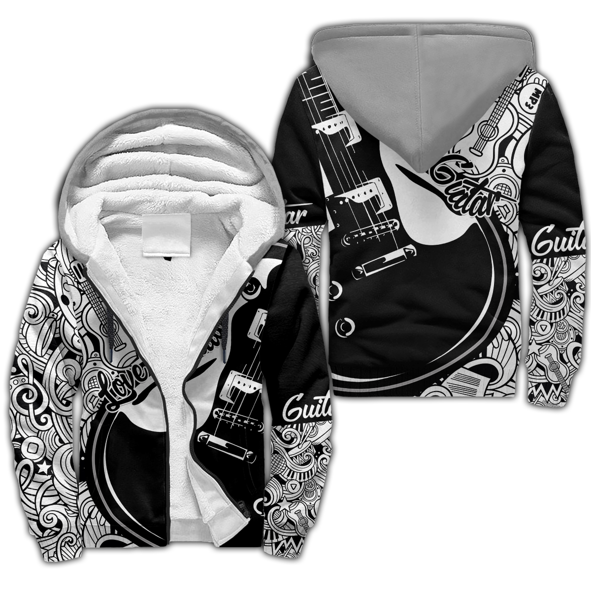 Love Guitar All Over Printed Unisex Shirts