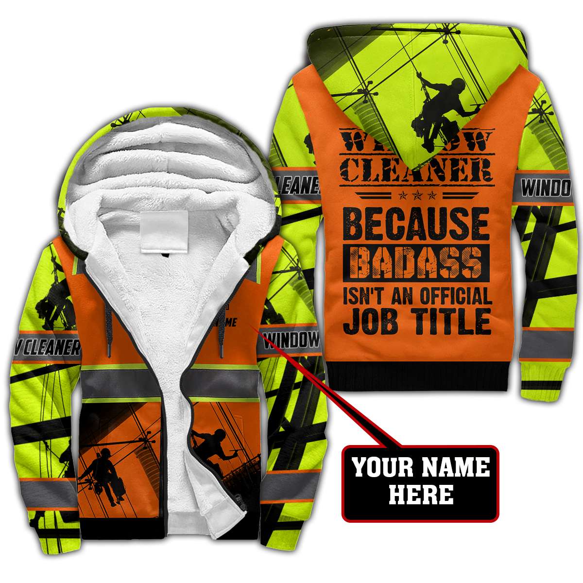 Premium Personalized 3D Printed Window Cleaner Shirts Badass MEI