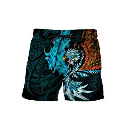 Amazing Eagle Warrior Polynesian 3D Tattoo Unisex Deluxe Hoodie ML