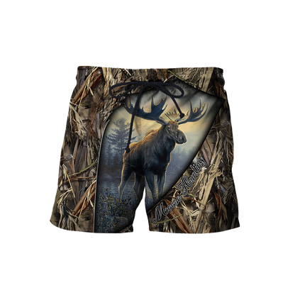 Moose Hunting 3D Over Printed Unisex Deluxe Hoodie