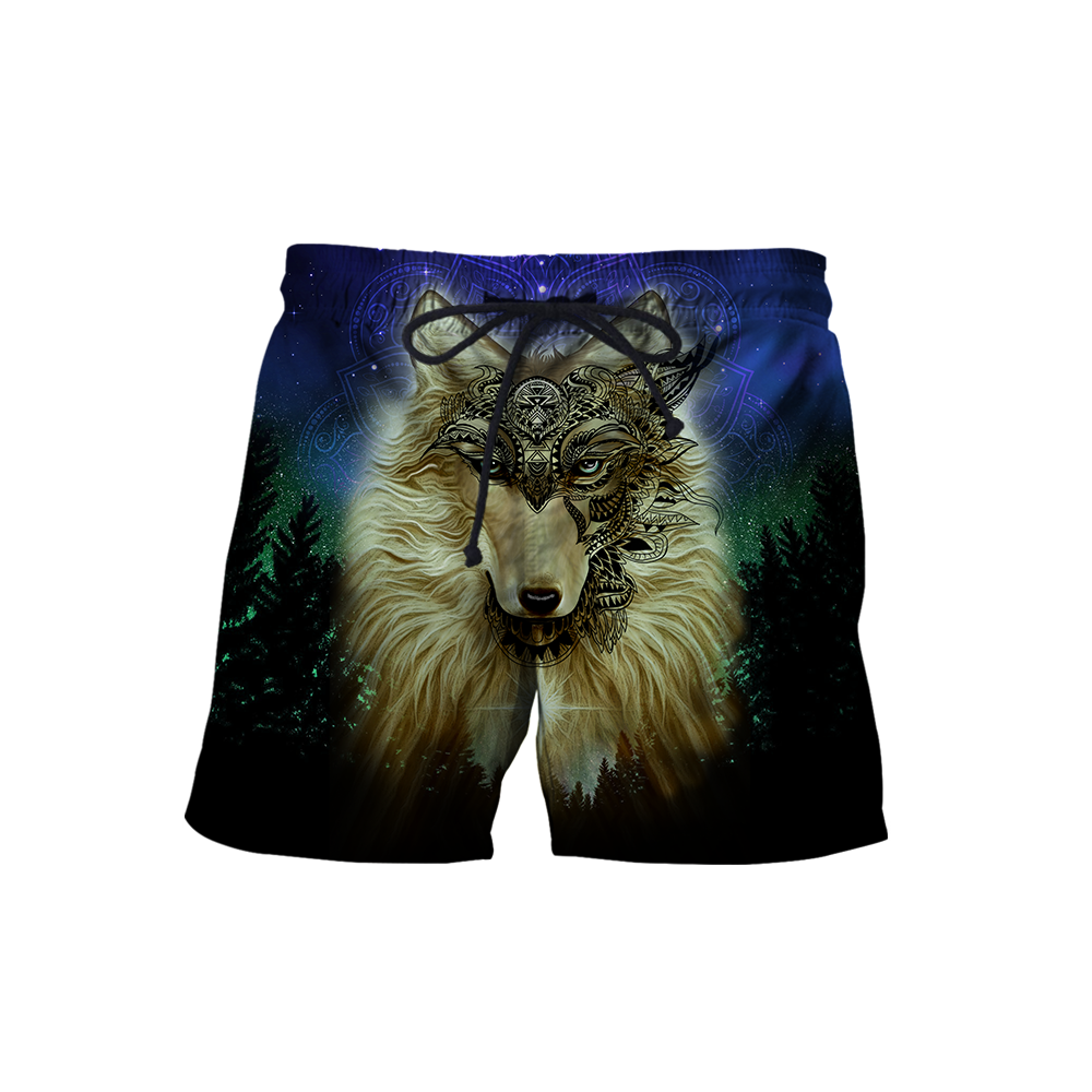 Native Wolf Mandala Pattern All Over Printed Unisex Deluxe Hoodie ML