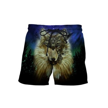 Native Wolf Mandala Pattern All Over Printed Unisex Deluxe Hoodie ML