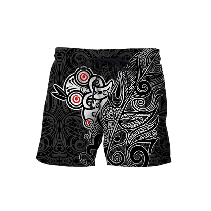 Tiki fern maori hoodie all over printed shirts for men and women AZ301201-Apparel-Huyencass-Shorts-S-Vibe Cosy™