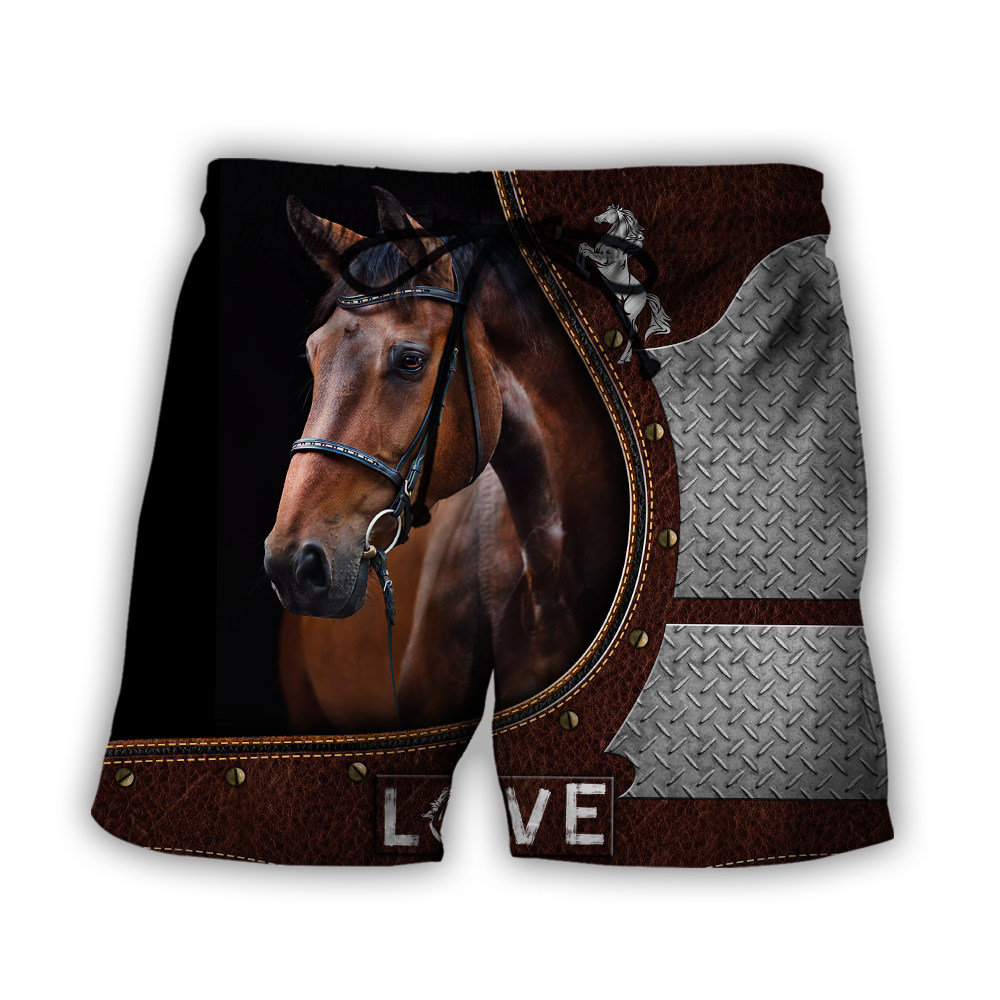 Love Beautiful Horse 3D All Over Printed Shirts For Men And Women TR2505202S-Apparel-MP-Shorts-S-Vibe Cosy™