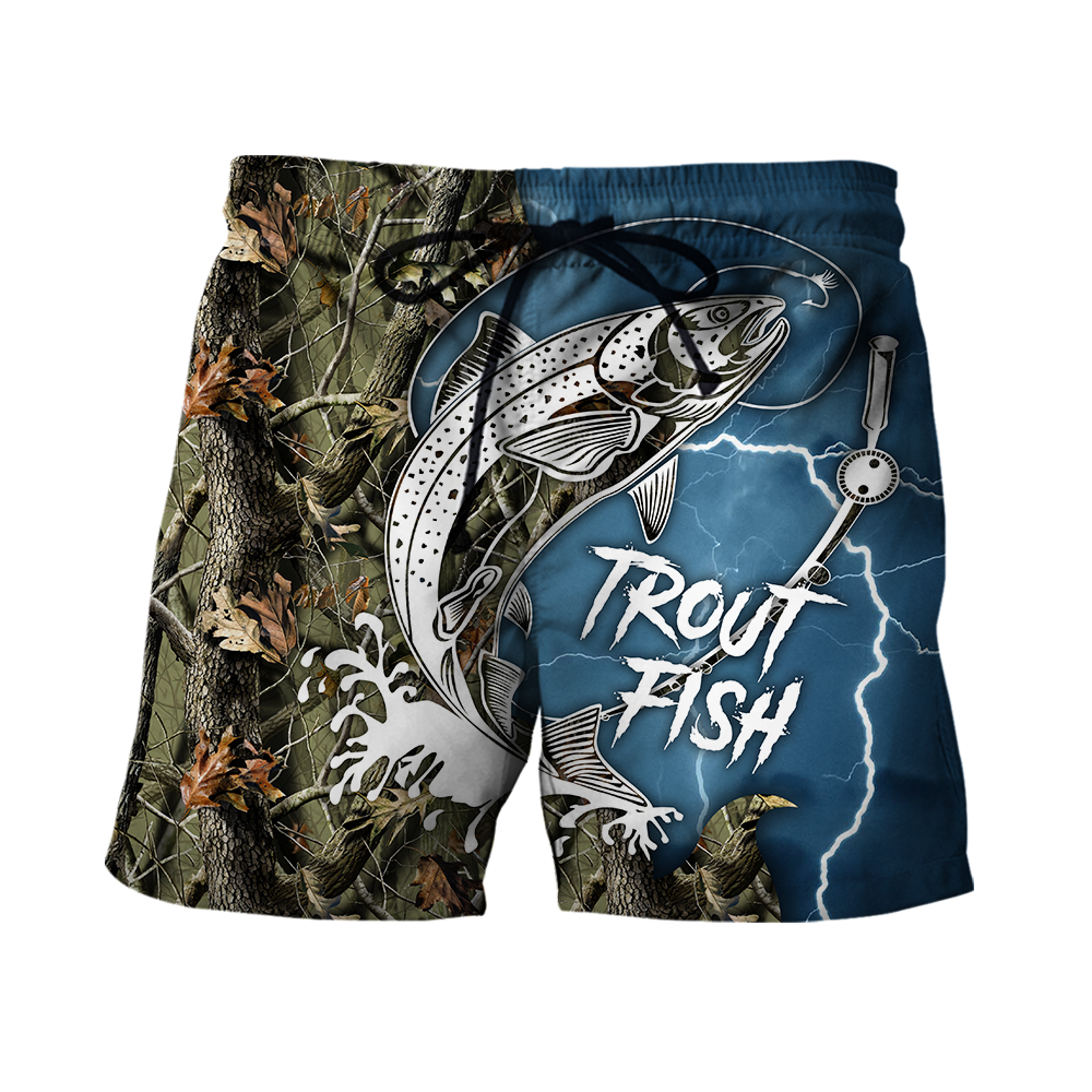 Trout Fishing blue Tattoo camo shirts for men and women TR2108202