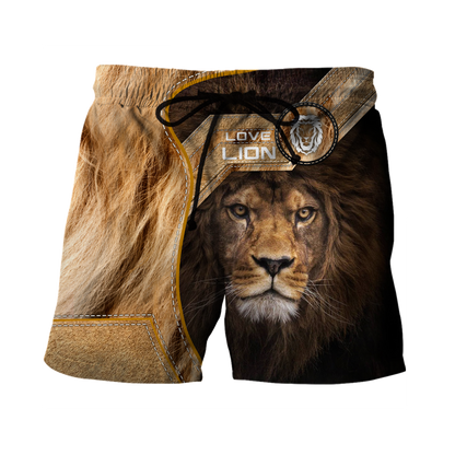 Love Lion 3D all over printed shirts for men and women TR1106201-Apparel-Huyencass-Shorts-S-Vibe Cosy™