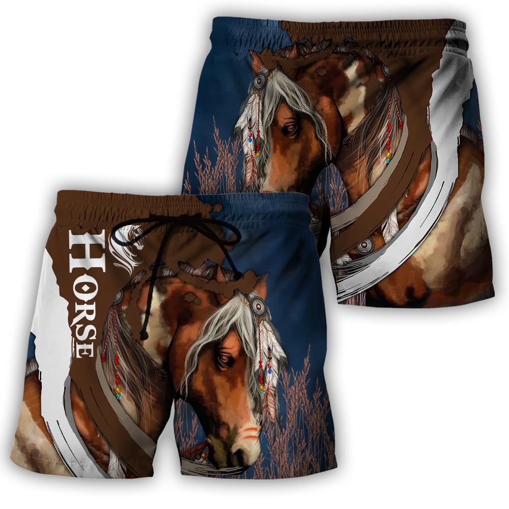 Beautiful Horse 3D All Over Printed Shirts For Men And Women TR2404203-Apparel-MP-Shorts-S-Vibe Cosy™