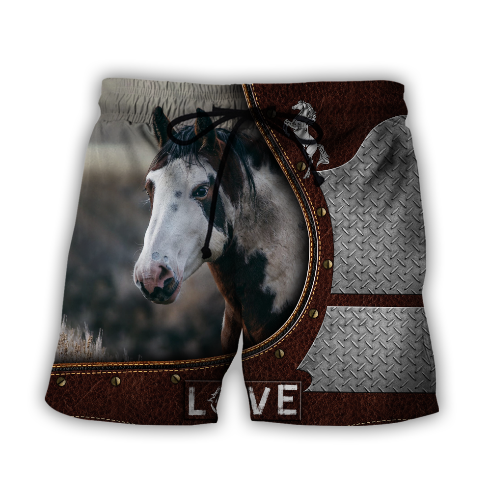 Love Beautiful Horse 3D All Over Printed Shirts For Men And Women TR2505204S-Apparel-MP-Shorts-S-Vibe Cosy™