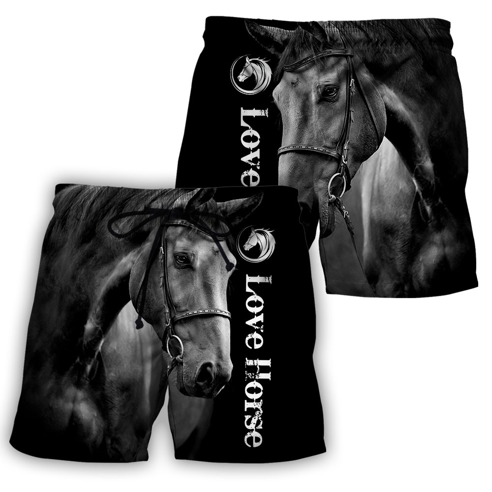 Love Horse 3D All Over Printed Shirts For Men And Women TR2005204S-Apparel-MP-Shorts-S-Vibe Cosy™
