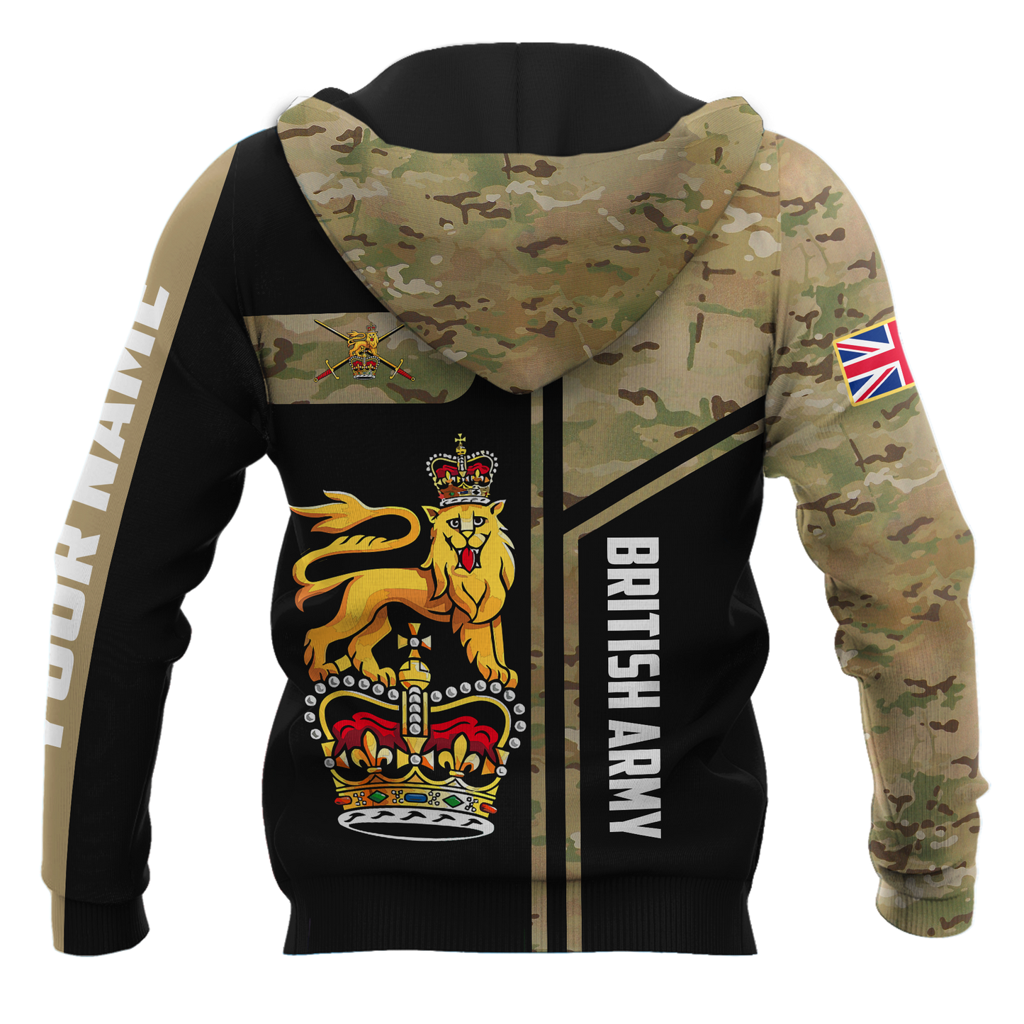 Custom name British Army Camo 3D Design print shirts