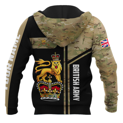 Custom name British Army Camo 3D Design print shirts