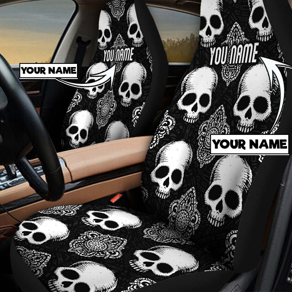 Customize Name Skull Car Seat Cover MH13042103