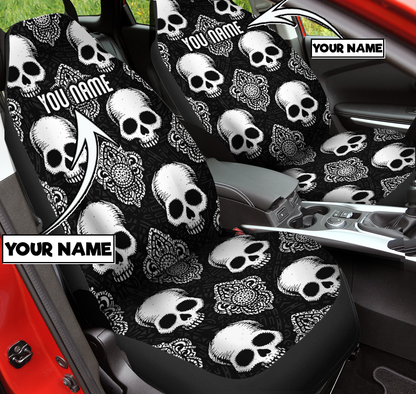 Customize Name Skull Car Seat Cover MH13042103