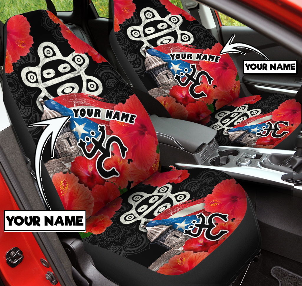 Customize Name Sol Taino Puerto Rico Car Seat Cover MH23022103