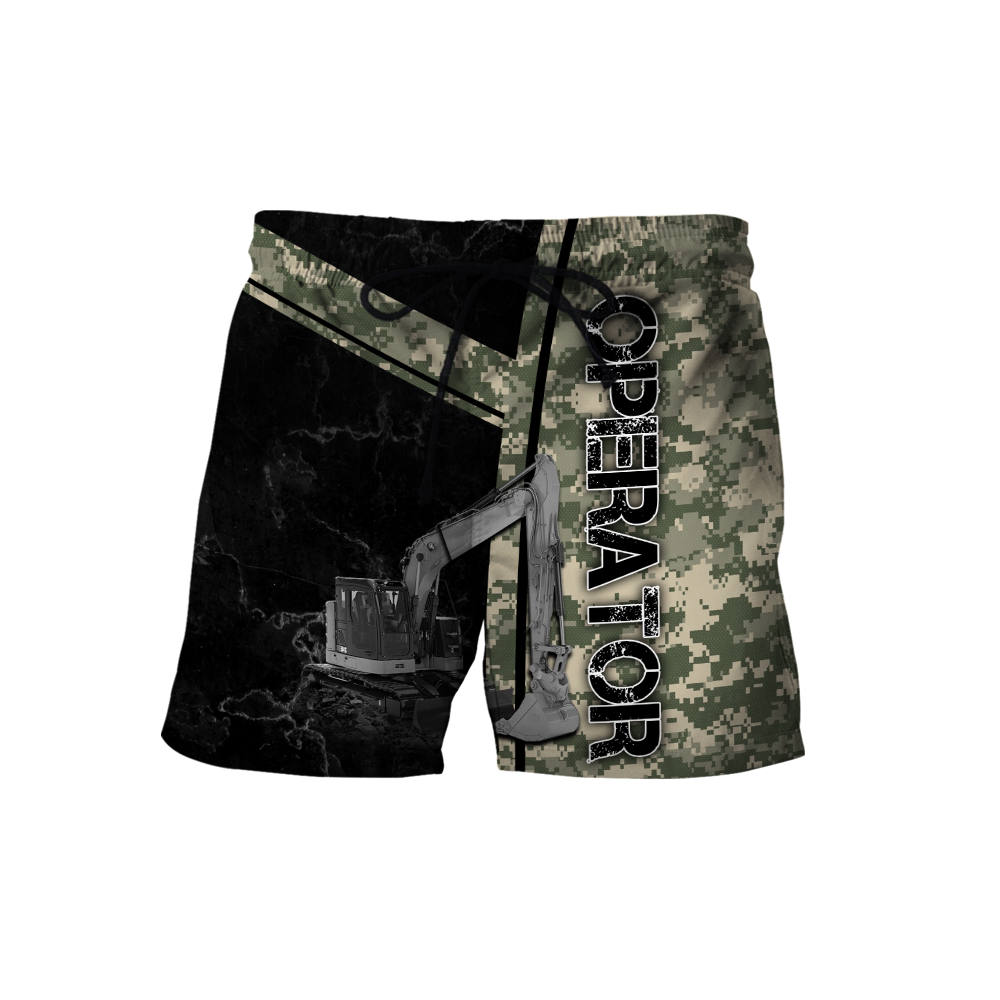 Premium Personalized 3D Printed Camo Excavator Operator Shirts MEI