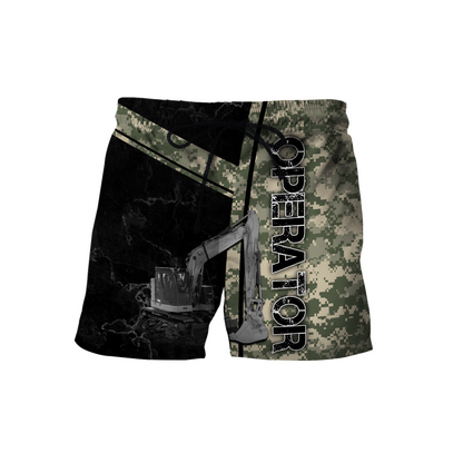 Premium Personalized 3D Printed Camo Excavator Operator Shirts MEI