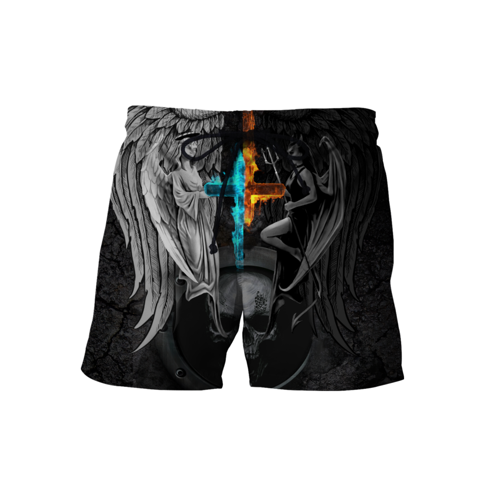 Skull, Angel And Demon 3D Over Printed Shirt For Men And Women MH28012125