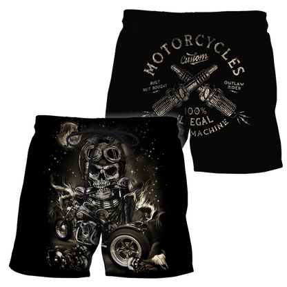 Customize Name Motorcycle Racing 3D All Over Printed Unisex Shirts Skull Chopper