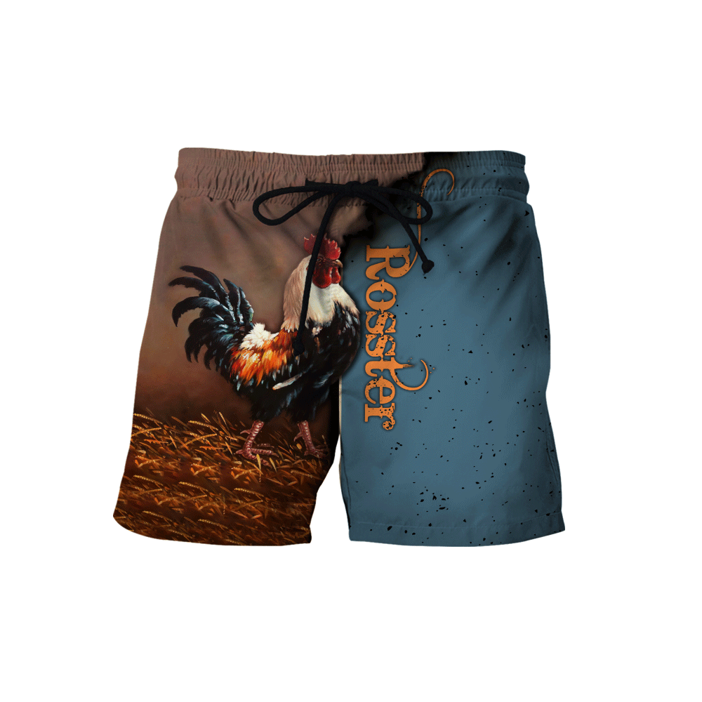 Rooster 3D All Over Printed Unisex Deluxe Hoodie ML