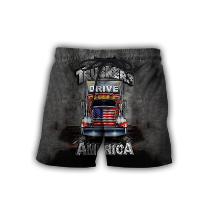 Premium Customized Name 3D All Over Printed Unisex Shirt For Trucker