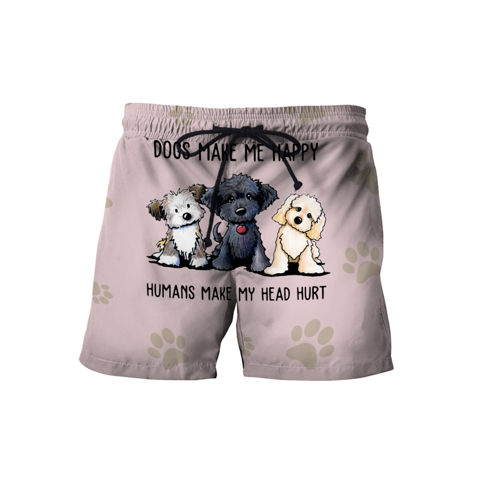 3D All Over Printed Dog Make Me Happy Unisex Shirts XT