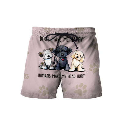 3D All Over Printed Dog Make Me Happy Unisex Shirts XT