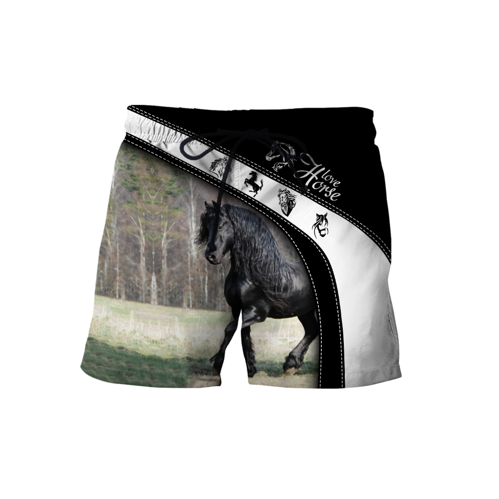 Black Horse 3D All Over Printed Shirts PD19022101