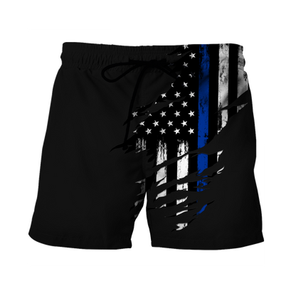 Thin Blue Line apparel US Law Enforcement custom name design 3d print shirts
