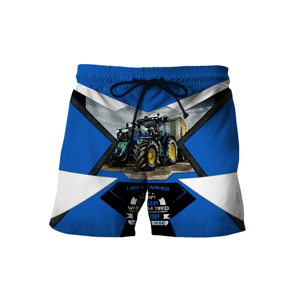 3D All Over Printed Tractor  Blue Unisex Shirts Custom Name XT PD04022101-S2