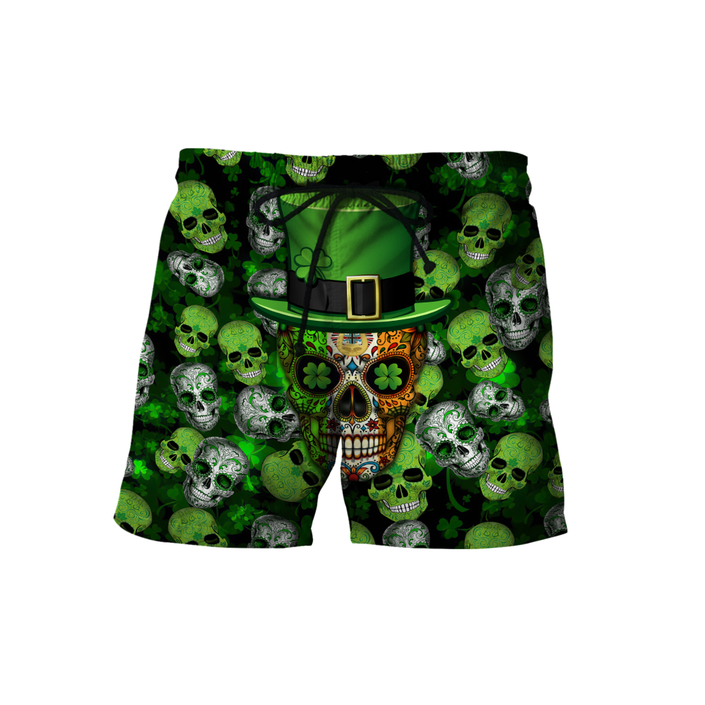 3D All Over Printed Irish Skull St Patrick Day Unisex Shirts XT