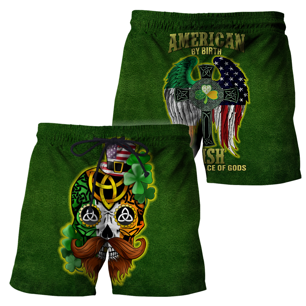 3D All Over Printed  Irish- American Skull  St Patrick Day Unisex Shirts