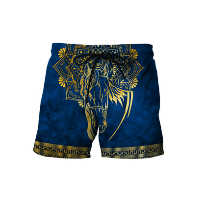 3D All Over Printed Horse Pattern in Blue Unisex Shirts XT  HHT27012102JJ