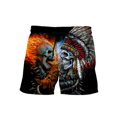 Lightning Skull And Native Hoodie For Men And Women