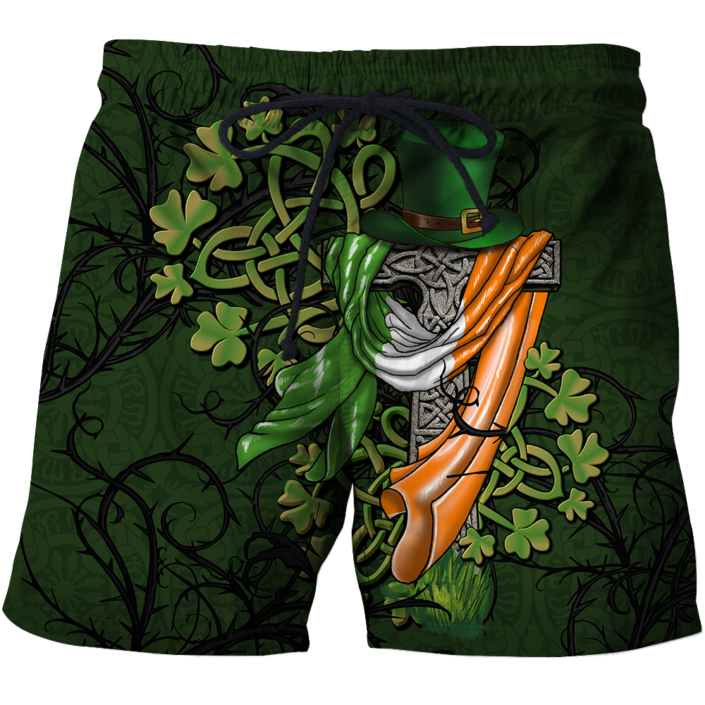 Premium Unisex Hoodie Irish St.Patrick Celtic Cross And Ireland Flag ML