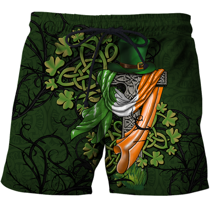 Premium Unisex Hoodie Irish St.Patrick Celtic Cross And Ireland Flag ML