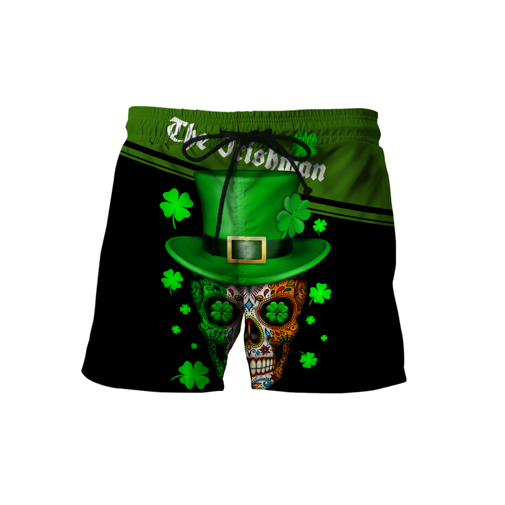 3D All Over Printed  Skull Irish St Patrick Day Unisex Shirts Custom name XT
