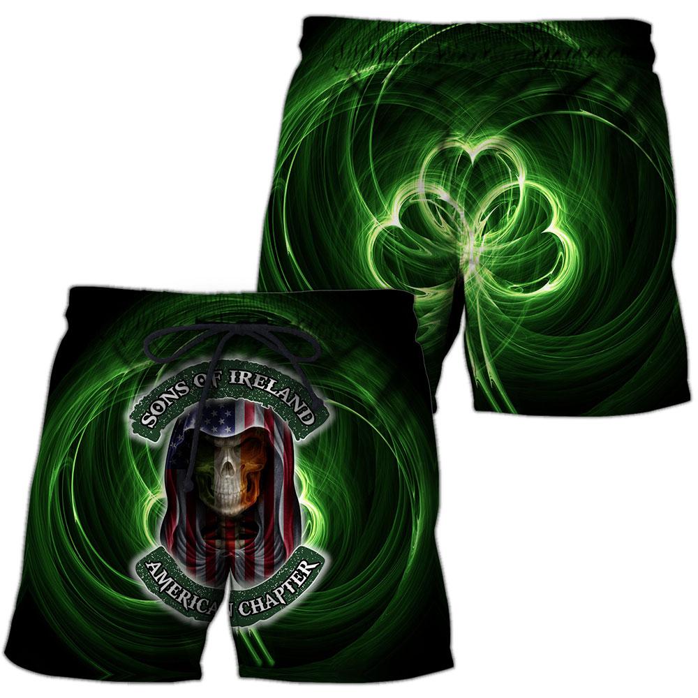 3D All Over Printed  Skull Irish St Patrick Day Unisex Shirts Custom Name XT
